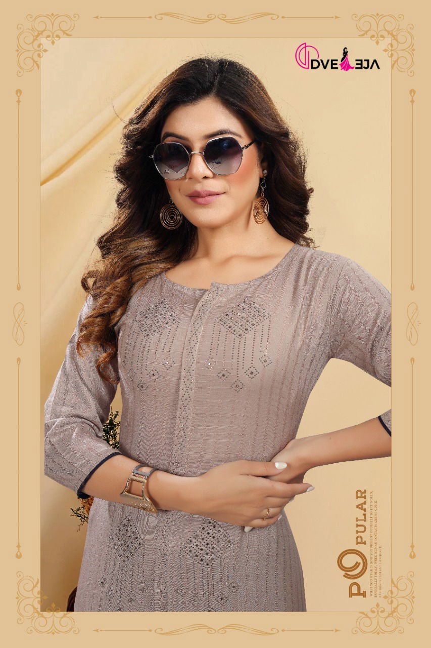 Dveeja Cherry Latest Ethnic Wear Rayon Straight Kurti Collection